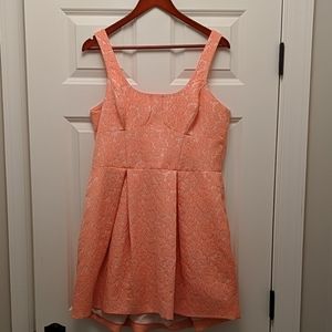 Coral and Gold Party Dress